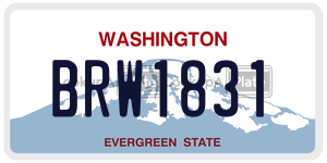 BRW1831  license plate in WA