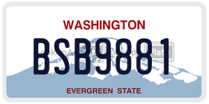 BSB9881 license plate in Washington