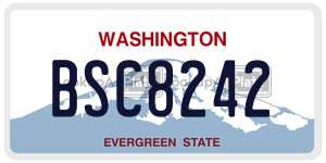 BSC8242 license plate in Washington