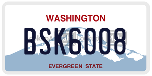 BSK6008 license plate in Washington