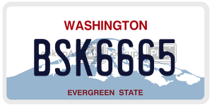 BSK6665 license plate in Washington