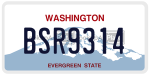 BSR9314 license plate in Washington