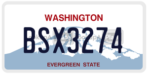 BSX3274 license plate in Washington