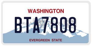 BTA7808 license plate in Washington