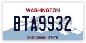 BTA9932 license plate in Washington