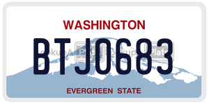 BTJ0683  license plate in WA
