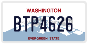 BTP4626 license plate in Washington