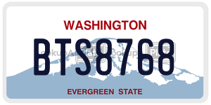 BTS8768  license plate in WA