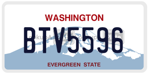 BTV5596 license plate in Washington