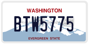 BTW5775 license plate in Washington