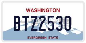 BTZ2530 license plate in Washington