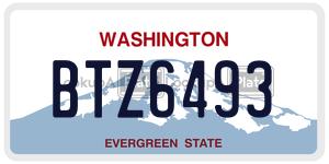 BTZ6493  license plate in WA