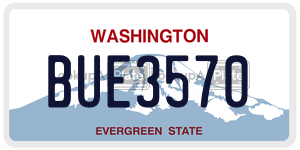 BUE3570  license plate in WA