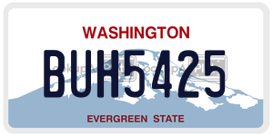 BUH5425 license plate in Washington