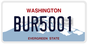 BUR5001  license plate in WA