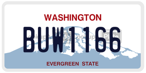 BUW1166  license plate in WA