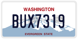 BUX7319 license plate in Washington