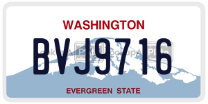 BVJ9716 license plate in Washington