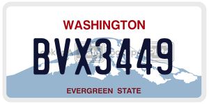 BVX3449 license plate in Washington