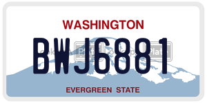 BWJ6881 license plate in Washington