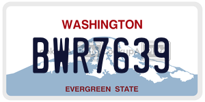 BWR7639 license plate in Washington