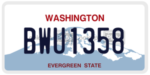 BWU1358  license plate in WA