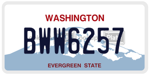 BWW6257  license plate in WA