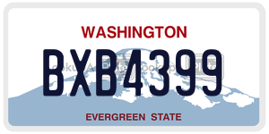 BXB4399 license plate in Washington
