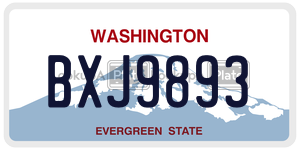 BXJ9893  license plate in WA