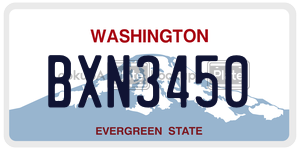 BXN3450  license plate in WA