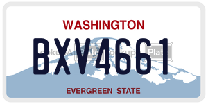 BXV4661 license plate in Washington