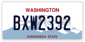 BXW2392 license plate in Washington