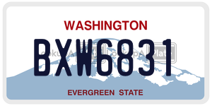 BXW6831 license plate in Washington