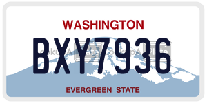 BXY7936 license plate in Washington