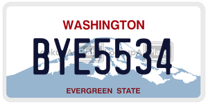 BYE5534 license plate in Washington
