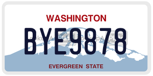 BYE9878 license plate in Washington