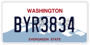 BYR3834  license plate in WA