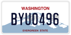 BYU0496  license plate in WA