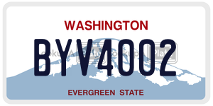 BYV4002 license plate in Washington