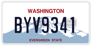 BYV9341 license plate in Washington