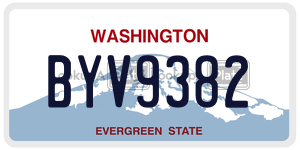 BYV9382  license plate in WA
