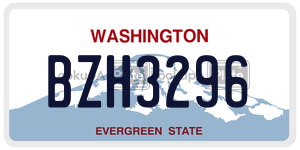 BZH3296 license plate in Washington