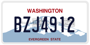 BZJ4912  license plate in WA