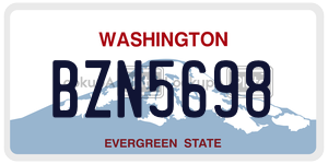 BZN5698 license plate in Washington