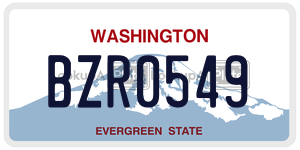 BZR0549  license plate in WA