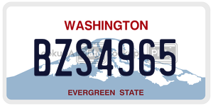 BZS4965 license plate in Washington