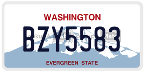BZY5583 license plate in Washington
