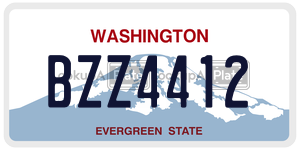 BZZ4412  license plate in WA