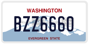 BZZ6660 license plate in Washington