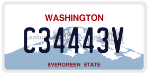 C34443V  license plate in WA